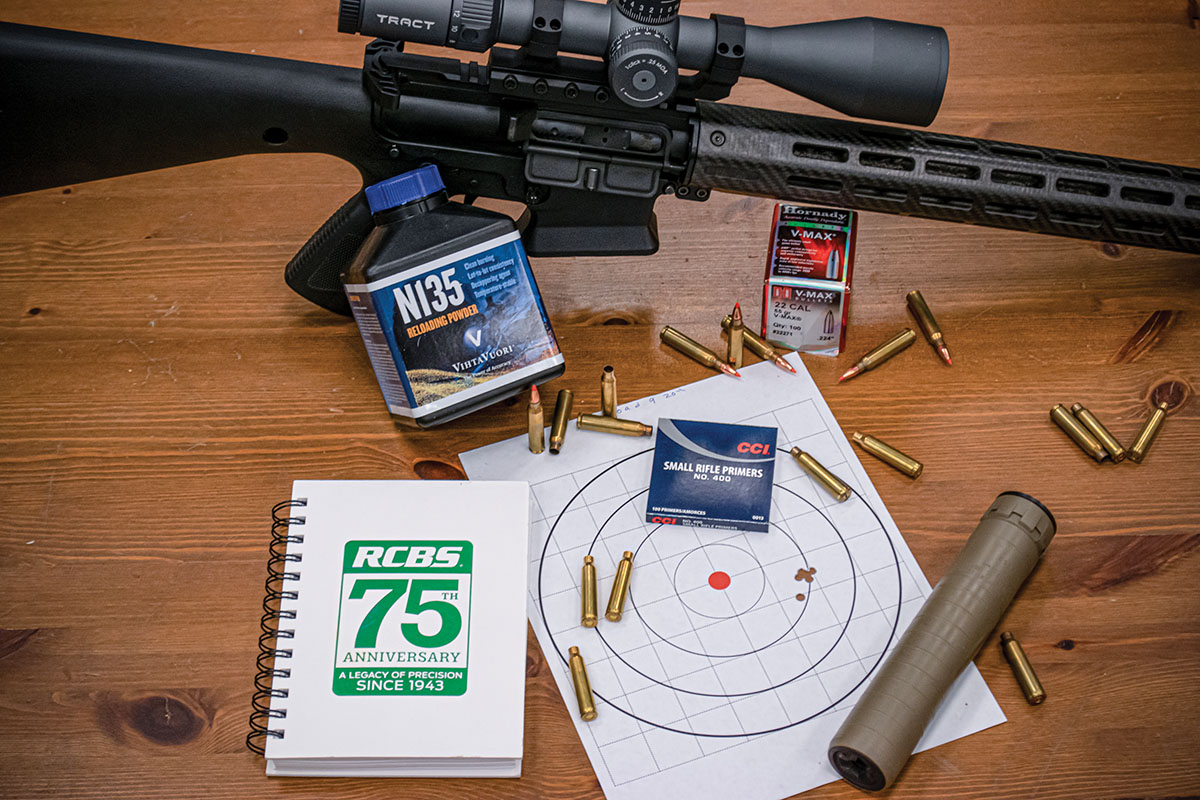 This group was turned in with the AR-15 chambered in 223 Wylde using the Hornady 55-grain V-MAX bullet.